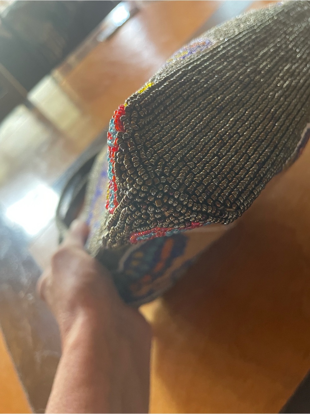 BEAUTIFUL Beaded Butterfly Accent Bag in Blue and Gold - Picture 7 of 12